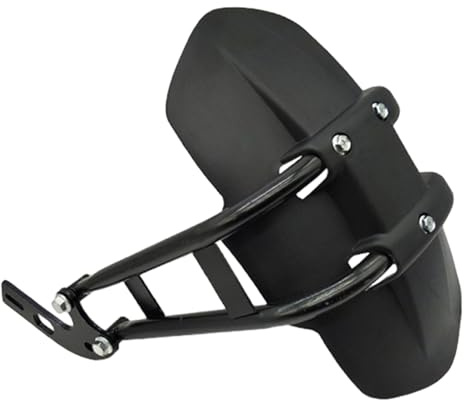 Motorcycle Parts, Motorcycle Mud Guard for Rear Tire 7.5x12 Mud Guards with Mounting Bracket Replacement Modification Plastic Mudguard for Motorbike, Black, Accessories
