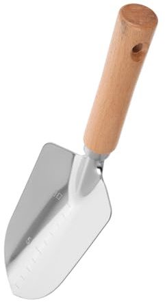 UPKOCH Pelle de Jardin à Manche Bois Outil de Jardinage Inoxydable Petite Pelle pour Creuser et Planter la Terre Intérieurement et Extérieurement