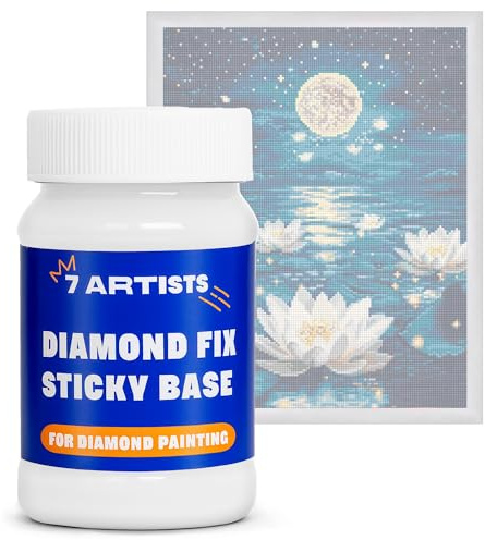 7 Artists Diamond Painting Kleber Versiegelung 100 ml – Diamant Painting Sticky Base | Flüssiger Kleber für Diamond Painting Fixierung Zubehör, Diamantmalerei Bilder, DIY Mosaikherstellung