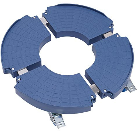MEELRYD Rullo per piante, Ø 40 – 58,5 cm, resistente alle intemperie, rotondo, con ruote in gomma e freno, girevole a 360°, portata 400 kg, per piante da giardino di casa, colore blu