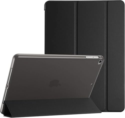 TXWLLIU Hülle für iPad 9,7 Zoll 6. Generation 2018/5. Generation 2017/iPad Air 1/2, Schlanke Durchscheinende Mattierte Rückseite, Automatisches Aufwachen/Schlafen, Schwarz