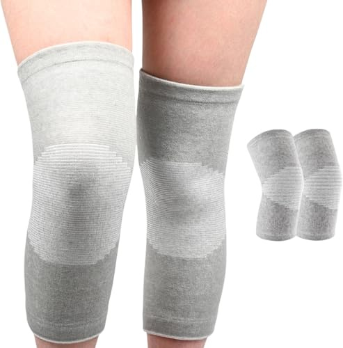 Neksong Daily Compress® Bambus-Kniestütze, Kniebandage Damen Arthrose, Schmerz- & Schwellungslinderung (XXL(100-120) KG,Grau)