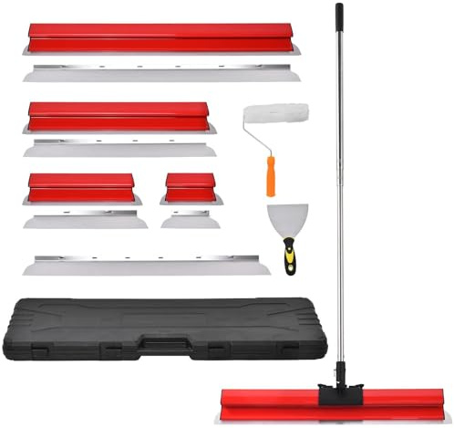 Spatola per Intonaco con Manico Estensibile fino a 2,06 m, Raschietto per Stucco e Cartongesso con, Utensile per Pareti e Soffitti