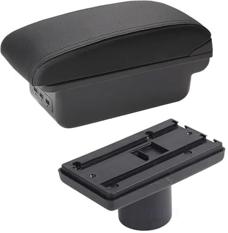 Reposabrazos Automóvil Organizador Consola Central Para Ibiza Para 6j 6L Caja Almacenamiento Contenido Con Reposabrazos Y Portavasos Con USB(B2 Black Line 3usb)