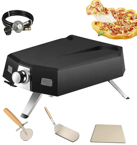 Forno per pizza a gas, 30,5 cm, alimentato a propano, per esterni, con supporto e pietra, ideale per uso domestico e ristorante
