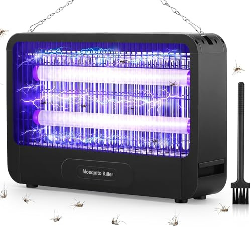 Insektenvernichter elektrisch, 20W 3500V Mückenlampe mit UV-Licht, Fliegenfalle elektrisch - Doppelgitter-Design Mosquito Killer Für Innenräume, Terrasse, Garten