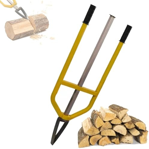 Rajadora de leña inercial, rajadora de troncos manual de alta resistencia para madera dura, hoja de acero 45Mn con mango antideslizante, herramienta eficiente para encender fuego en campamentos y es