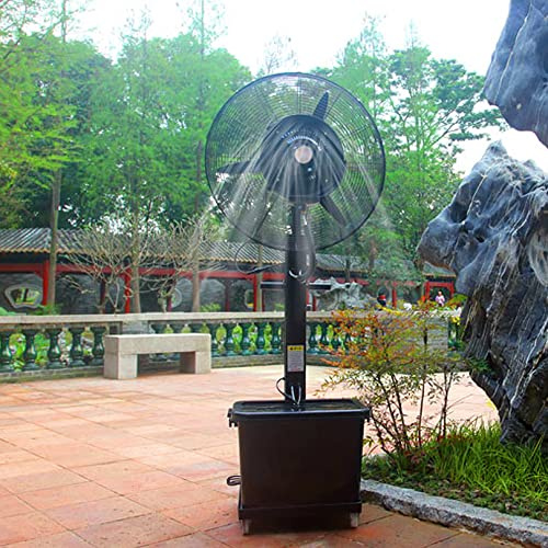 Ventilatore a piantana industriale per impieghi gravosi, con nebulizzatore, 3 velocità e serbatoio da 42 litri, ideale per giardino, patio e cortile(Fan blade650mm,One Co