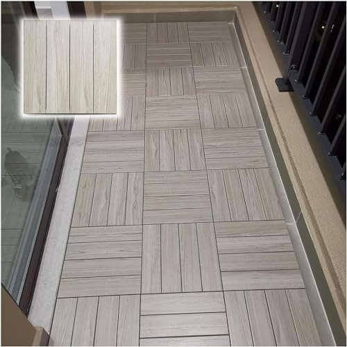 QYMYOZ Alfombrilla de Ducha, baldosa para Suelo, baldosa de Madera para balcón o Patio, peldaño de baño Tipo Patchwork, Tabla de Drenaje con Base Hueca (Color: Natural, Tamaño: