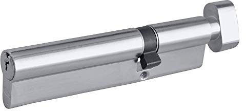 Asec Nickel Plated 120mm 6-Pin Euro Double Key & Turn Cylinder - 75 / T45