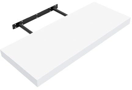 Anika Schweberegal / 3 Separate Größen & 4 Farboptionen / 3,8 cm Dickes Hohlbrett/Schlafzimmer/Küche/Wohnzimmer/Büro (weiß, 80 cm)