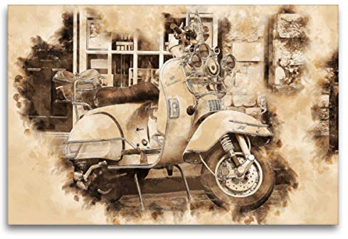 Premium Textil-Leinwand 120 x 80 cm Quer-Format Vespa Mototrroller | Wandbild, HD-Bild auf Keilrahmen, Fertigbild auf hochwertigem Vlies, Leinwanddruck von Peter Roder