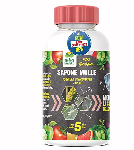 Albagarden - Sapone Molle di Potassio Concentrato Naturale - Corroborante Effetto Insetticida Piante Bio - Potenzia Le Difese Delle Piante Da Insetti Cocciniglia Pidocchi Ragnetto Cimici x 200 ml