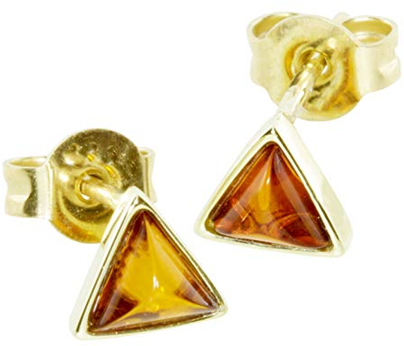 Ohrstecker - Classic 5x5x5 mm - Gold 585/000 - Bernstein