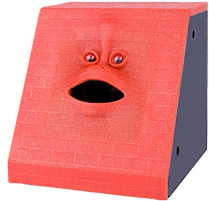 Youngine Neuheit Gesicht Münze Lebensmittel Spar Bank Kinder sparen Geld Sammlung Piggy Bank (Roter Ziegelstein)