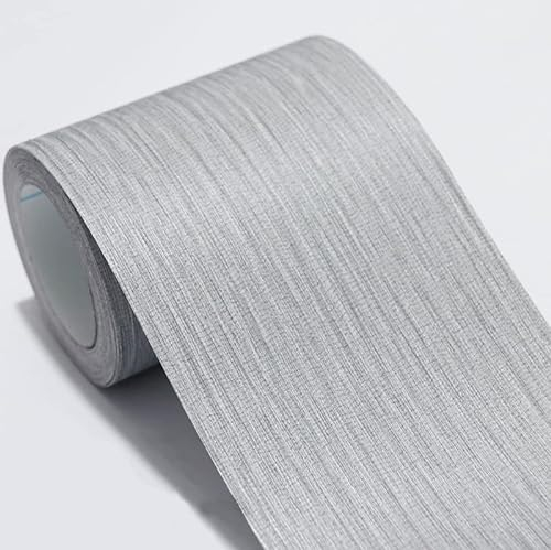 VisitRyl Frises Autocollantes DéCoratives Bordure De Papier Peint Frise Murale Adhesive Pour Cuisine, Salle De Bains,Chambre DéCoration Murale Ligne Gris Foncé 10cm X 500cm