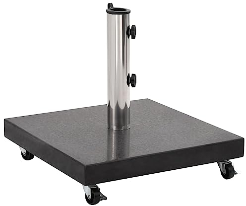 RAUGAJ Sonnenschirmständer, Granit, quadratisch, 30 kg, Schwarz