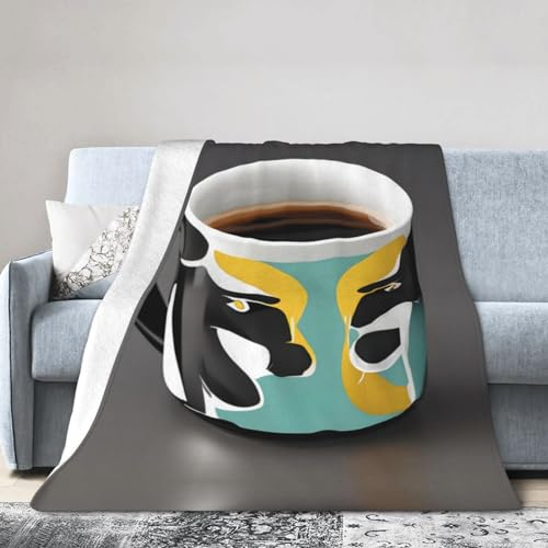 YYHHAOFA Kaffeebecher, ultraweiche Micro-Fleece-Decke, 203,4 x 152,4 cm, leicht, langlebig und kompakt faltbar