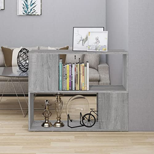 Libreria/Divisorio Grigio Sonoma 80x24x63 cm, Entertainment Center, TV per Soggiorno, Tavolino Porta TV, Eleganza e Funzionalità per il tuo Spazio Multimediale