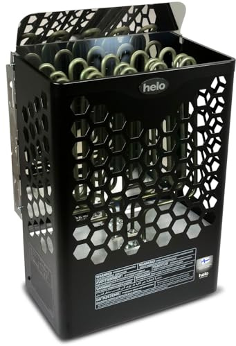 Helo Saunaofen Hanko 60 D 6 kW - Kompakter Elektro-Saunaofen für 5-9 m³ - Wandmontage - Externe Steuerung erforderlich - Schwarz - Made in Finnland