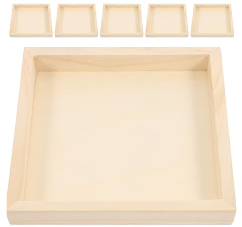 TOPBATHY 6X Holztablett 3D Puzzleschale Sechseckiges Puzzletablett 4.72X4.72X0.59In Organizer Für Kinder Spielzeug Aufbewahrung Und Malerei DIY Sortierhilfe