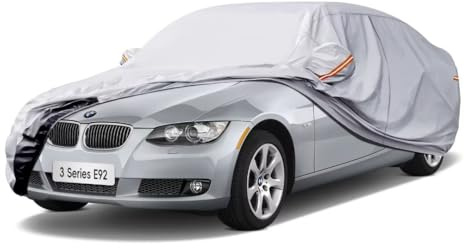 GUNHYI Heavy Duty Sedan Car Cover Custom Fit for BMW 3 Series Coupe E92 2006-2013, Waterproof Breathable All Weather Outdoor Full Cover Rain Sun Protection, With Cotton Lined and zipper YG