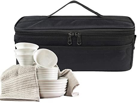 Camping Bestecktasche Leer, Besteck Aufbewahrungstasche Tragbar, Kochtasche Picknickbesteck, Für Gabel Essstäbchen Outdoor Reisen Camping, Für BBQ Camp Cookware Kitchen Kit