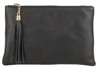 FrasiBags Damen-Clutch mit Fransen, Clutch aus Leder, Mini-Tasche für Damen mit Schultergurt, hergestellt in Italien