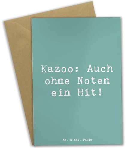 Mr. & Mrs. Panda Grußkarte Spruch Kazoo Hit - Geschenk, s ohne Noten, musikalischer Spaß, Familie, Trompeten, Musikinstrument, Illustrationen, fröhliche Melodien, Musiker, Geschenkideen, Kreativität