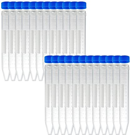 Qeunrtiy 15ml Zentrifugenröhrchen 100 Stück Sterile Reagenzgläser Aus Kunststoff mit Schraubverschluss, Polypropylenbehälter