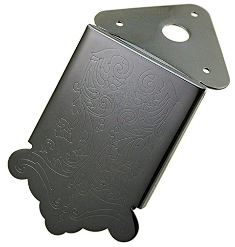 Mandoline Saitenhalter Steg mit Schwanz Blumenmuster Ersatzteile - Schwarz