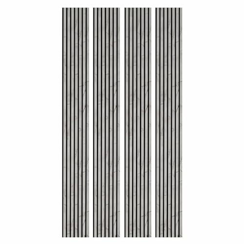Lot de 4 Panneaux tasseaux Bois 250 x 30 x 1,9 cm - décor marbre Gris/Feutrine Noir - 3m²