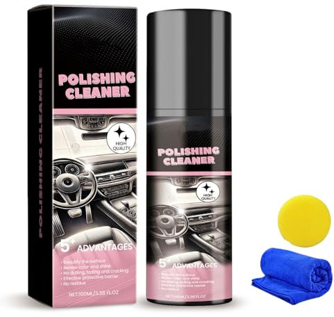TBLMPNE Nettoyage Cuir Voiture Interieur, Nettoyant Cuir Plastique pour Interieur de Voiture, Nettoie, protège et revitalise Les sièges, Tableaux de Bord, Volants, Entretien Cuir auto-100ml (1 Pcs)