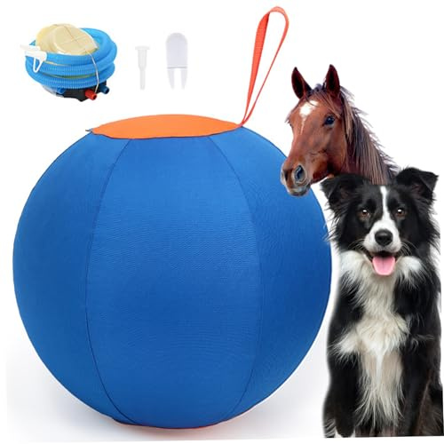 Herding Ball für Hunde, 21,65 Zoll aufblasbarer großer Hischball für mittlere und große Rassen, kompatibel mit Hirten, Viehhunden, Pferdspiel