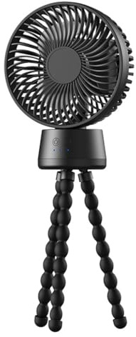 Ventilador eléctrico de mano para cochecito, ventilador USB, mesa para exteriores, 3 engranajes, ajustable, giratorio de 120°, portátil