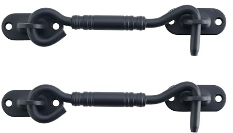 MOOCHE Sturmhaken, Gartentorfalle, Kabinenhaken Haken Torhakenschloss(2PCS) | Solide Edelstahl, Riegel mit Schrauben Haken und Augensperre für Fenster Scheunen Kabine Schiebetüren Schuppen