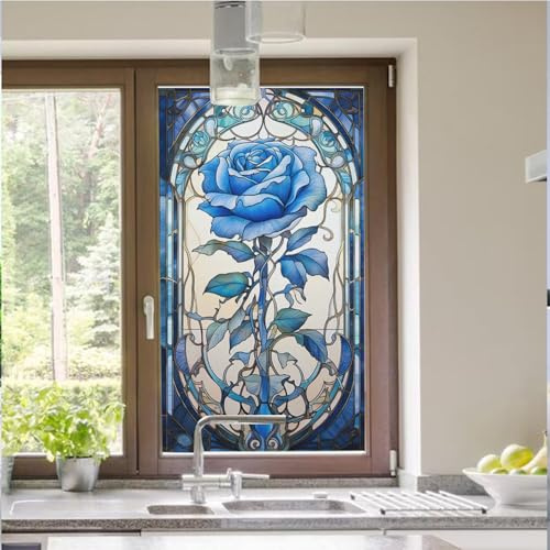 Vinilos para Cristales Rosa Azul Beige Vinilo Adhesivo Cristal Translucido Vinilo Opaco para Ventanas Anti Sol Window Film Anti Mirada Pegatina Cristal Privacidad Dormitorio 40x120cm/1 Pcs