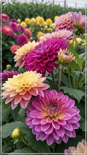 Blumenzwiebel Mix, Mysteriöse magische Glühbirne,2025 Winterhart pflanzen, Winterhart zwiebeln, Fall or Spring Planting -2 dahlien knollen-D