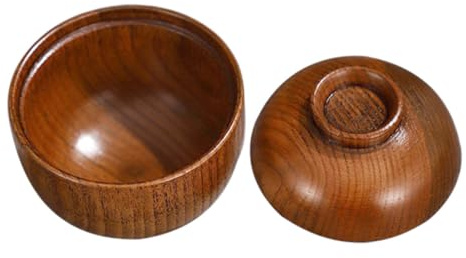 iplusmile Bol Japonais Bois Aubépine avec Couvercle Bol à Soupe Couvert Résistant et Décoratif Service Multi-usage pour Restaurant et Maison Maintien Chaleur Design Traditionnel Japonais