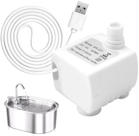Mini Bomba de Agua para Fuente de Gatos 5V USB 200 L/H