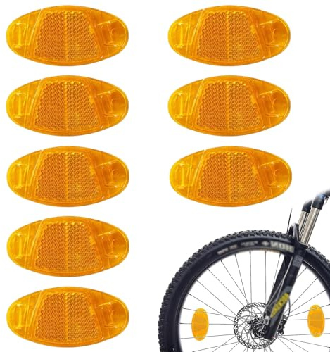 Set di 8 riflettori per raggi per bicicletta, extra rinforzati, occhi di gatto, per bicicletta, riflettori, per bici da corsa, mountain bike, trekking, bici e bicicletta per bambini