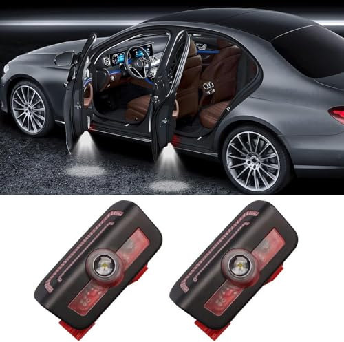 2 Stück LED Einstiegsbeleuchtung Türlicht kompatibel mit Mercedes, Nicht Verblassend Willkommenslicht Laser Logo Projektor (MB Stern + ///AMG, W206/W214/W223 GLC/X254)