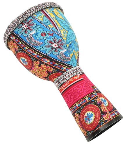 Gatuida Tambour Africain à Main 8,5 Pouces Léger en PVC Peau de Mouton Rouge, Tambour de Percussion pour Garçon et Filles Débutants, Instrument de Musique Éducatif Style Style Aléatoire