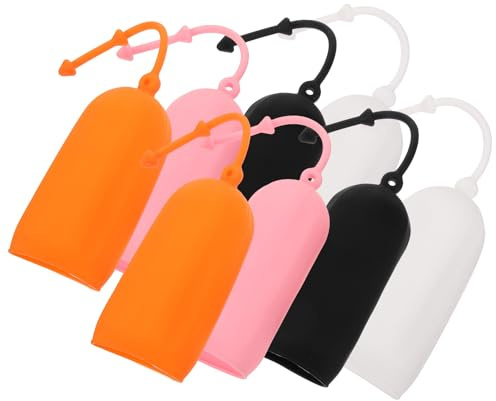 HOMSFOU 8 Pezzi Manicotti in Silicone Resistenti alle Perdite per Bottiglie da Viaggio, Coperture Elastiche per Contenitori, per Shampoo e Bagnoschiuma in Viaggio