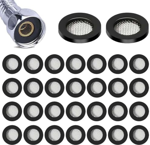 UYVPAER 30 Pièces Joint En Acier Inoxydable Rondelle En Caoutchouc, Filet Filtre En Acier Inoxydable Joint, Rondelle Caoutchouc Joint Torique Filtre, Crépine, Douche, Bague D'Étanchéité