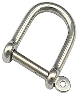 2 Schäkel 8mm Bolzen großer Öffnung Edelstahl A4 gerade