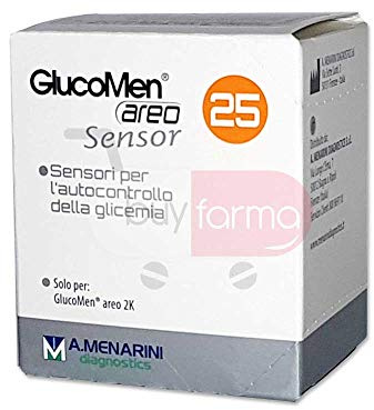 BUYFARMA - Menarini Glucomen Areo Sensor - 25 Strisce Reattive per l'autocontrollo della Glicemia