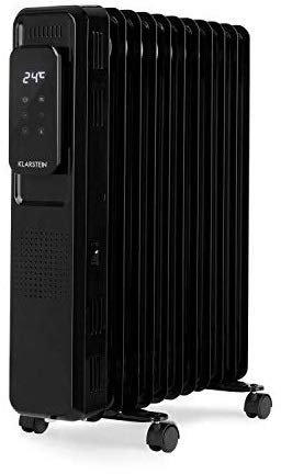 Klarstein Thermaxx Elevate Smart - Ölradiator Elektroheizung, 2720 W Leistung, bis 54 m², Temperaturbereich: 7-35 °C, 24-h-Timer für On-/Off-Funktion, Digital Display, Touch-Panel, schwarz