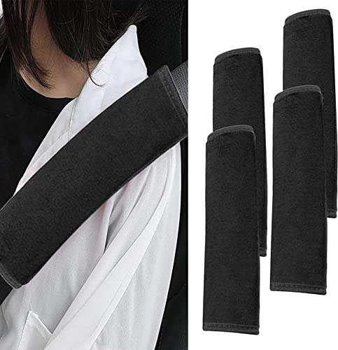 Gurtpolster, Gurtschutz für Autogurte, Rucksäcke und Handtaschen, Schwarz, 4 Stück