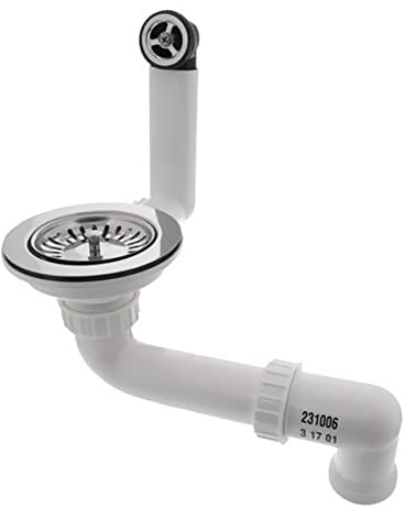 BLANCO 231006 Drain and Overflow Fitting 3.5 Inch without Remote Drain Control with Round Overflow / Replacement Part